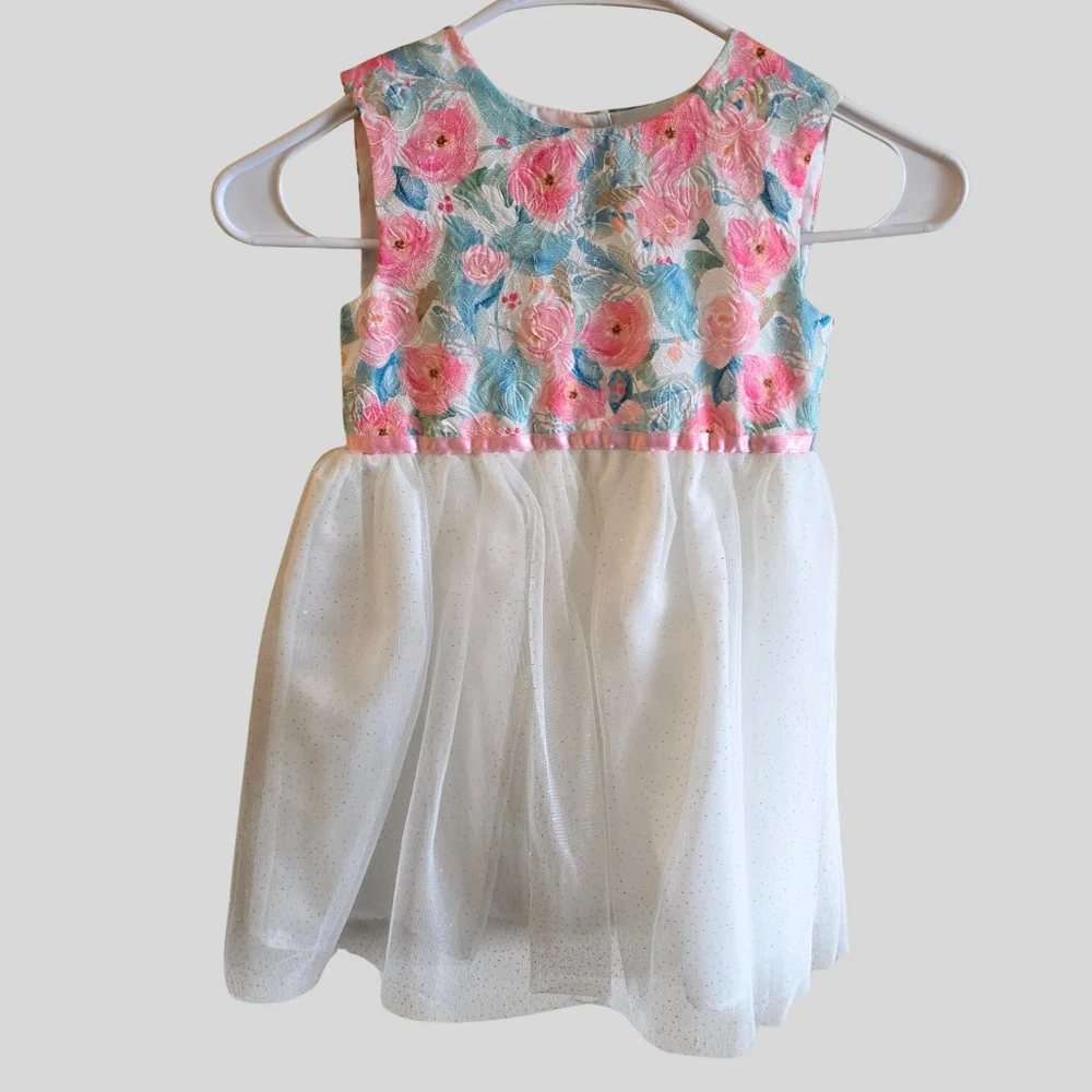 Blueberi Boulevard Floral Dress And Coat Set Girls Size 5 Pink Easter Party